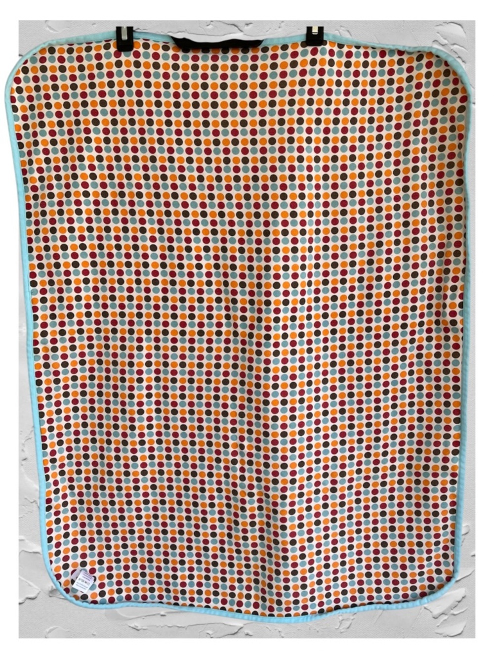 Zutano Baby Multicolored Polka Dot Baby Blanket with Light Blue Trim Baby Boy